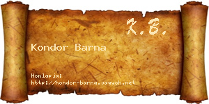 Kondor Barna névjegykártya